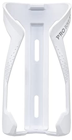 PRO BIKE TOOL Soporte para Botellas de Bicicleta de plástico, diseño Sencillo y Moderno, Color Blanco y Acabado Mate con Detalles Brillantes, Soporte Estable para Botellas de Bicicleta