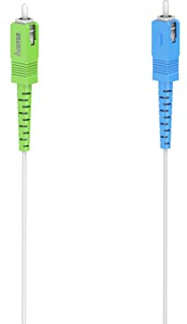 Hama Câble Fibre Optique Réseau, 2m, Garantie 10ans, Pour FREEBOX Box FREE, Raccordement SC/APC vers SC/UPC, Cordon sans Halogène LSZH pour Internet Haut Débit, Blanc