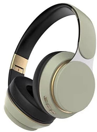 Cuffie Bluetooth da sopra l'orecchio,cuffie wireless per adulti e DJ con cancellazione attiva del rumore,con 20 ore di riproduzione e auricolari in memory foam,per DJ/TV/PC/telefono (verde)