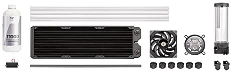 Thermaltake Pacific Tough C360 DDC Hard Tube Liquid Cooling KIT/Tough Fan/ W7 Non-RGB Water Block / PR22-DDC Pump & Reservoir Combo for a Non-RGB Build, CL-W306-CU12BL-A,Black