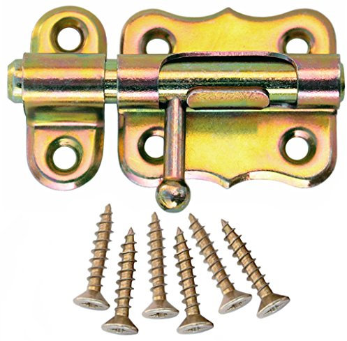 Bolzenriegel Türriegel Schlossriegel Möbelriegel Schubriegel (2, 40 mm Gelb Verzinkt)