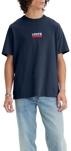 Levi's Men's Graphic Crewneck Tee T-Shirt, Mini Sportswear Dress Blues, XL