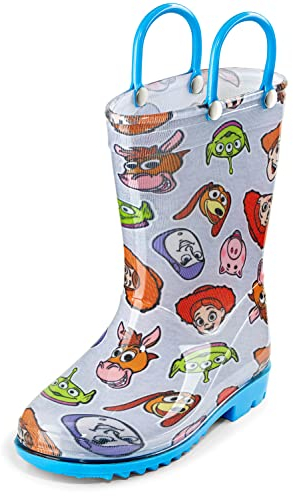 Disney Toy Story - Stivali da pioggia impermeabili in PVC per bambini, con Buzz Lightyear, Woody e manici facili da indossare, per bambini piccoli e piccoli, Multicolore, 25.5 EU
