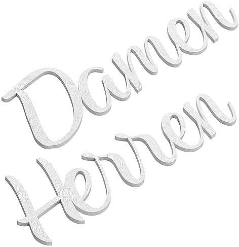 Damen Herren Türschild Set WC Toilettenschild Selbstklebend Schriftzug Weiß