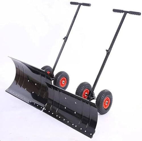 Schneepflug Schneeschild Schneepflugwagen mit Rädern 75 * 42 cm Silbern