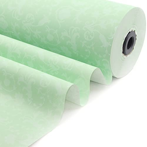 Blumenpapier Ornament grün 50 cm - 300 m | Seidenpapier auf Rolle