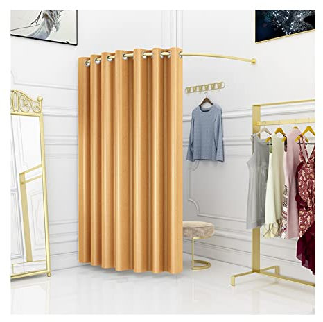LXBAMKEA Freistehend Umkleidekabine, C-förmig Umkleidekabine, Partition Privatsphäre Schutz Vorhang-Kit, Einkaufszentren Büro Ecken Tragbar Umkleidekabine, 10 Farben (Color : Gold, Size : 80x80CM)