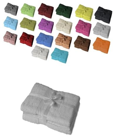 EXKLUSIV HEIMTEXTIL Handtuchserie im Set mit Schleife Marke Saunatuch 2er Set 80 x 200 cm Silber