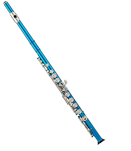 Flötensatz Mit 16 Tasten, Farbe C, Geschlossenes Loch, Blau, Rot, Violett, Silbrig, Vernickelt, Anfänger Mit Kofferständer, Handschuhe Einsteiger Querflöten (Color : Blue)