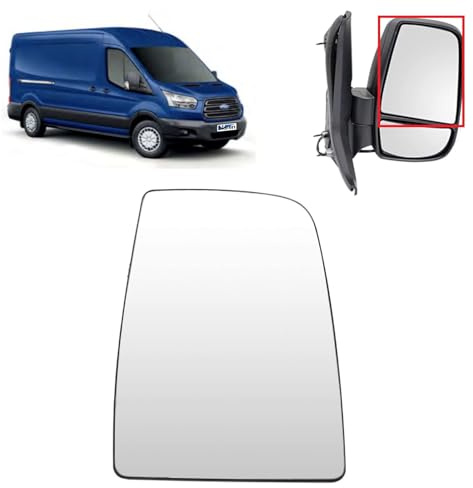 BIAREN Wing Mirror Upper Glass Right Driver Side Non-Heated For Ford Transit Mk8 2014 Onwards 1823994 BK3117K740AA Wing Mirror Glass + Back Plate