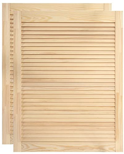 Portes d armoire à persiennes 2 pcs 61,5x39,4 cm pin massif