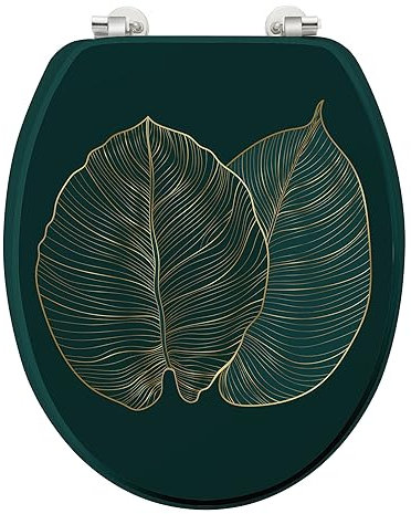 douceur d'intérieur, Abattant de Wc (37 x 46 cm) Jade, MDF Imprimé