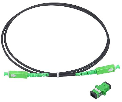 sourcing map 1 câble de raccordement en fibre optique simplex OS2 LSZH SC/APC-SC/APC blindé noir pour réseaux LAN à fibre optique avec adaptateur de 1 m