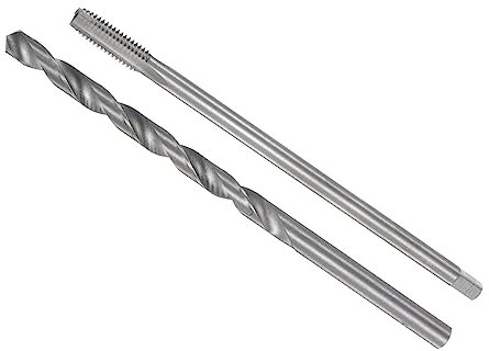 CoCud Taraud et Perceuse Mèche Ensemble, M8 x 1.25 Filetage 150mm Longueur Taraud 8mm Forage Diamètre, Métrique Extra Longue Machine Visser & Torsion-(pour Tapotement), 1-Ensemble