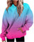 Womens Hoodies Crewneck Jumpers for Women UK Winter Long Sleeve Striped Tops Warm Jumper Hot Pink 3XL