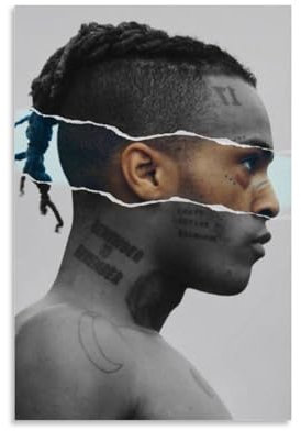 ENILSA Xxxtentacion Artist Rapper Poster Dekorative Malerei Leinwand Wandkunst Wohnzimmer Poster Schlafzimmer Malerei,Wandkunst Bilddruck Moderne Familienzimmer Dekor 12x18inch(30x45cm)