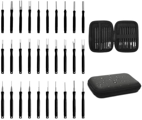 30 Herramienta de Corte kfz, Herramienta de desmontaje para Coche, Kit de Herramientas de extracción de Terminal, Herramienta de desbloqueo de Enchufe, Herramienta de extracción de Terminal