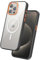 FLOLAB Surtect Tri-Fusion magnetische Schutzhülle für iPhone 15 Pro Max, schlankes Design, Magsafe-kompatibel, militärischer Rahmen, transparent, Orange Blaze