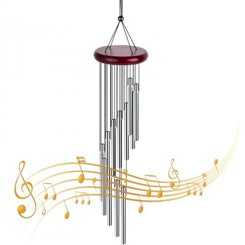 Cozlly Campane a Vento in Alluminio, Campanelli a Vento, con 12 Tubi in Alluminio, Campane Tubolari da Giardino, per Esterno, Giardino, Casa, Albero, Terrazzo Decorazioni (59 cm)