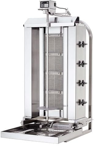 Döner -/ Gyrosgrill 4 Brenner Motor oben beweglicher Körper (Propangas)