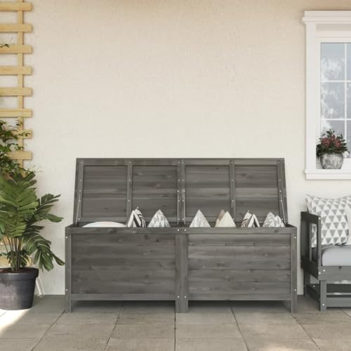 ShGaxin Gartentruhe Anthrazit 150x50x56,5 cm Massivholz Tanne, Gartenschrank, Gartenbox, Paketbox, Auflagenbox, Balkonschrank, Gartenkiste, Aufbewahrungsbox Outdoor, Kissenbox - 364758