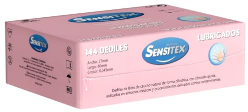 Sensitex Dediles, vegane Fingerkondome, Fingerlinge, mit Gleitmittel befeuchtet, 1 x 144 Stück