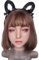 YRZGSAWJ Crossdresser Masque en silicone pour femme, réaliste, doux, peut être utilisé avec des sourcils pour Drag Queen, Sissy, Cosplay (beige)