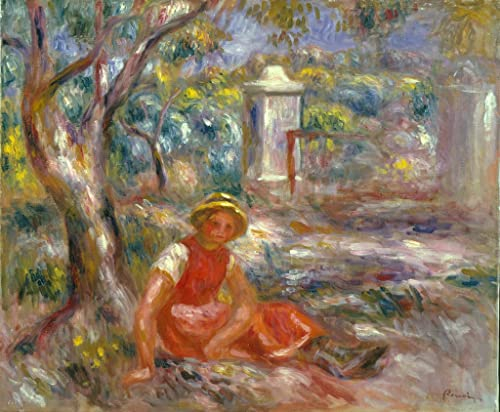 LynSet Berühmt Leinwandbilder Vintage Poster Mädchen Am Tor Von Pierre Auguste Renoir Kunstdruck Bilder für Flurdekoration 60x90cm