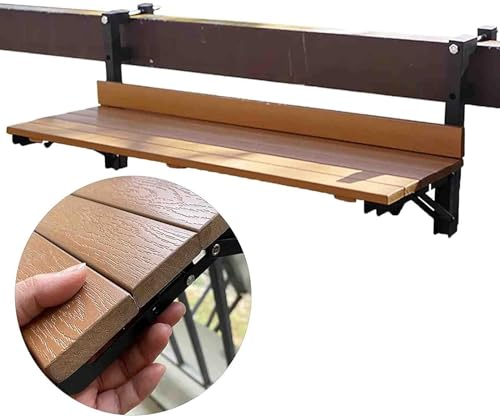 Kanduo Balkontisch hängend for Garten, Balkon, Terrasse, Outdoor-Stehtisch, Terrassen-Beistelltisch, hängender Balkon-Esstisch, Wandklapptisch Externer Beistelltisch(Bianco)