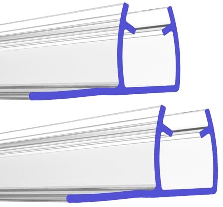 PRIOstahl Duschdichtung Dichtung mit Gummilippe Dichtungsprofil - 2 x Transparente Duschtürdichtung für Glasstärke: 6 mm Länge: 1 Meter Wasserabweiser für Duschtüren Glastüren Duschwand Bad