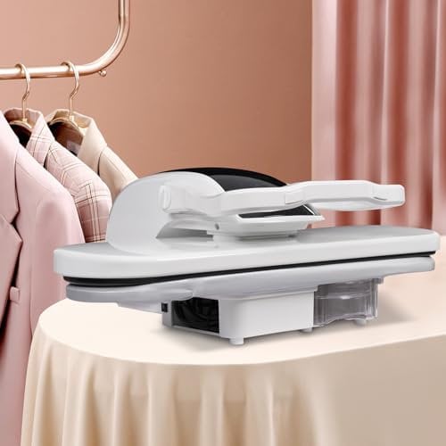 Prensa de vapor inteligente 2200W prensa de vapor digital plancha de vapor con pantalla táctil, 5 modos (nailon, seda, lana, algodón, lino), 4 minutos de tiempo de calentamiento (blanco)