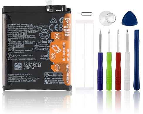 New SwarKing HB596074EEW - Batteria di ricambio compatibile con Huawei P40 Pro ELS-NX9 ELS-N04 Mate 40 40e con toolkit