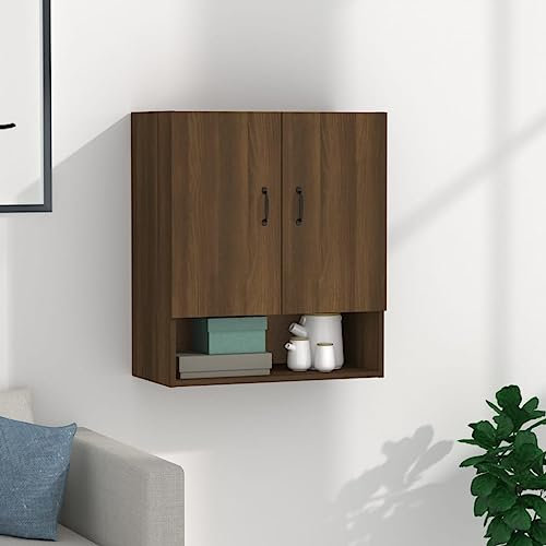 Myheimly Wandschrank Hängeschrank Lagerschrank Bücherschrank Schrank Aufbewahrungsschrank Wohnzimmer Schlafzimmer Badezimmer 60x31x70cm Holzwerkstoff Braune Eiche