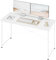 WOLTU Schreibtisch weiß, Computertisch 140x60 cm Bürotisch, PC Tisch, Arbeitstisch mit Metallgestell, für Büro Homeoffice Arbeitszimmer Schlafzimmer, aus Holzwerkstoff