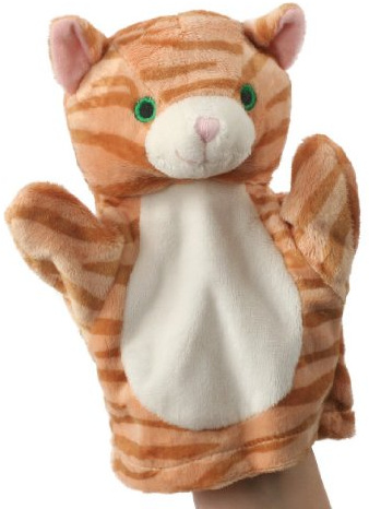 alles-meine.de GmbH Handpuppe - Katze Kätzchen/Kater orange Tier - Haustier Bauernhof Handspielpuppe - Plüschtier & Kuscheltier für Kinder & Erwachsene