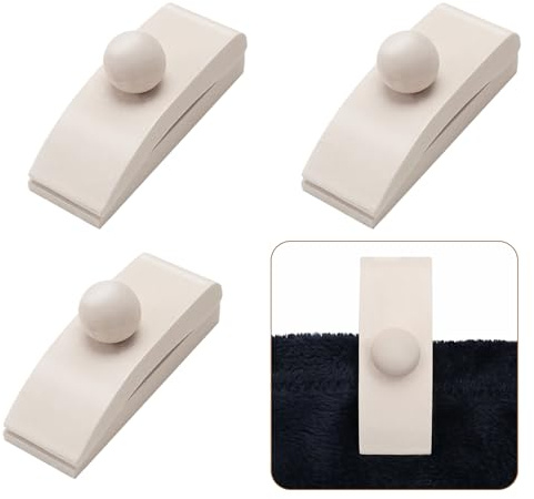 Povxlum 4 Pcs Tapestry Hangers Wood Quilt Wall Hangers Blanket Hanger Clamps, Carpet Rug Display, Wooden Wall Clips for Hanging (White)