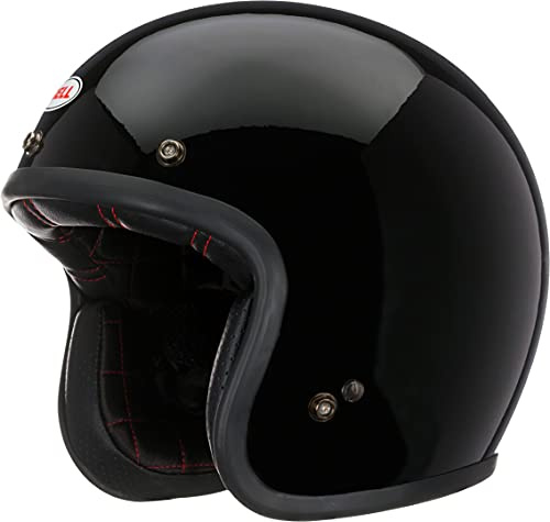 Bell Custom 500 Solid ECE Helm, inspiriert vom ersten Bell-Helm 1954, klassisches Design, ovales Profil, moderner Vintage-Look, verstellbare Passform, Farbe: Black, Größe: XS