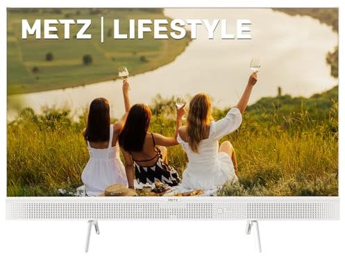 Metz 32 Pollici Smart TV QLED, 32MQE7100Z Televisione Portatile, Power-C (Compatibile con Power Bank), HDR10, dbx-TV, Dolby Audio, Chromecast, Controllo Vocale,Tuner DVB-T/T2/C/S/S2/Analogico