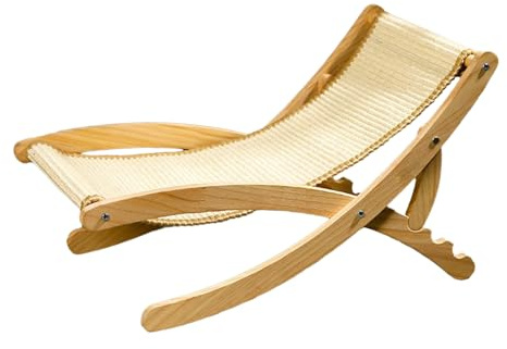 Fauteuil À Griffer pour Chat,Chaise en Sisal pour Chat avec Repose-Pieds Ajustable - Meuble Pliable Confortable Lit Ajustable pour Chaton Lapin Cobaye Intérieur Extérieur