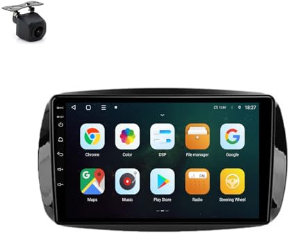 Android 13 2 DIN Radio 9 Pollice Schermo touch per auto per Mercedes Benz Smart Fortwo 3 C453 2014-2020 con Telecamera Posteriore/Wireless Carplay/BT/FM/navigazione GPS Controllo al volante(6G+128G)