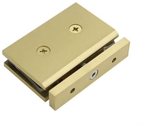 Supports pour verre de douche à 360 degrés en acier inoxydable - Pinces pour verre en laiton - Sans perçage - Pince pour étagère de salle de bain, bureau, restaurant - Doré