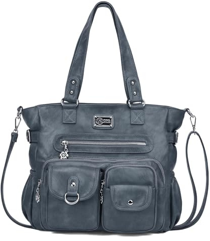 KL928 Große Handtasche Damen Tasche Umhängetasche mit vielen Fächern | Weiches PU Leder Tasche mit viel Stauraum und vielen Fächern. Geeignet für Alltag Beruf Schule und tolles Geschenk für Frauen