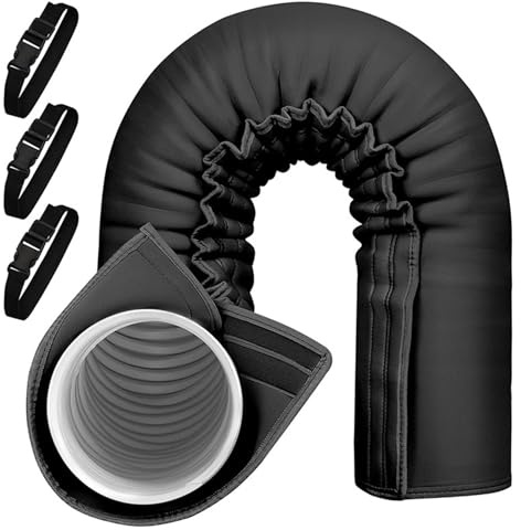 Air Conditioner Hose Cover Wrap, AC Hose Insulation Sleeve, Portable AC Insulation with 3 Adjustable Straps, Air Conditioner Parts & Accessories for 5 & 5.9 Inch Diameter Exhaust Tube