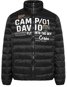 Camp David Herren Leichte Steppjacke mit Logo Print