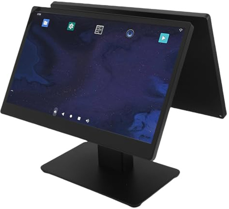 Naroote Caisse Enregistreuse à Double écran Tactile 15,6 Pouces, Terminal de Point de Vente électronique avec Android 11, Module WiFi, Processeur 4 Cœurs, 2GB RAM & 32GB ROM (Prise UE 800W)