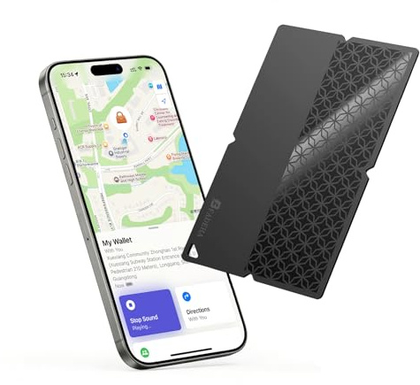 [Apple MFi Certified] Airtag Card Wallet Tracker | Ultra Thin Air Tag Work with Apple Find My (iOS Only), Long-Lasting, Bluetooth GPS Item Finder for Luggage Passport Keys