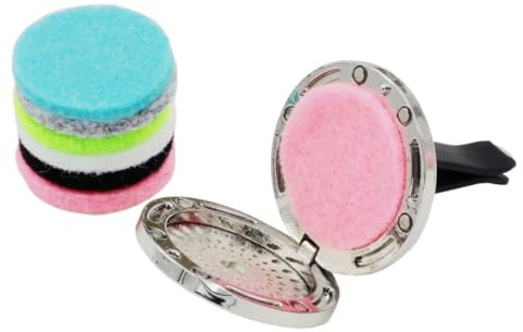 SECFOU Auto Lufterfrischer Hundeform Duftdiffusor Clip aus Edelstahl mit 2 Filzpads Eleganter Auto Parfüm Diffusor Clip für Lüftungsschlitze zur Angenehmen Atmosphäre Zufällige Farbe