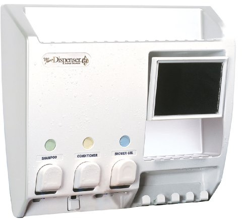 Better Living Products 73350 ULTI-Mate 3-Kammer-Duschspender, weiß mit Spiegel