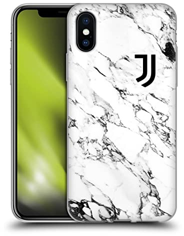 Head Case Designs Offizielle Juventus Football Club Weiss Marmor Gelhülle [Militärischer Schutzgrad] Kompatibel Mit Apple iPhone X/iPhone XS Und Kompatibel Mit MagSafe