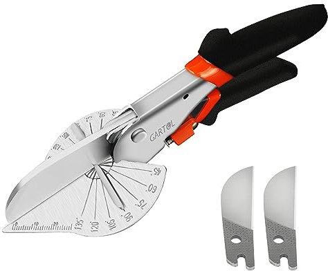 GARTOL Gehrungsschere-Gepäck Schere zum Winkel Schneiden von Formteilen und Zierleisten, zwischen 45 und 135 Grad, kann für Handwerkzeuge zum Schneiden von Kork, Kunststoff, PVC
